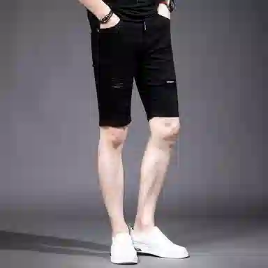 吉肯蒂 潮牌薄款潮流百搭帅气休闲五分裤中裤牛仔短裤 男款