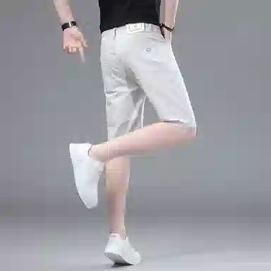 吉肯蒂 日常直筒中腰五分牛仔短裤 男款