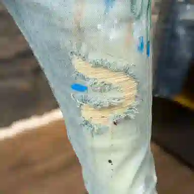 吉肯蒂 个性小脚裤修身九分潮流印花复古破洞弹力牛仔裤 男款