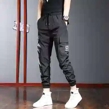 吉肯蒂 冰丝夏季适中纯色工装裤中腰长裤休闲裤 男款