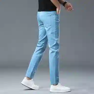 吉肯蒂 直筒修身百搭薄款牛仔裤 男款