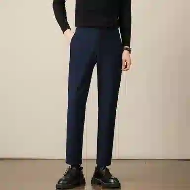 吉肯蒂 轻奢男士弹力九分小西裤秋冬季修身直筒坠感高级休闲裤 男款