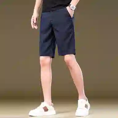 吉肯蒂 五分直筒纯色简约时尚休闲短裤 男款