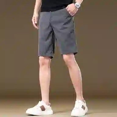 吉肯蒂 五分直筒纯色简约时尚休闲短裤 男款