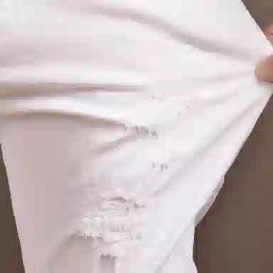 吉肯蒂 薄款破洞弹力修身韩版潮流牛仔裤 男款 白色