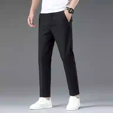 吉肯蒂 夏季薄款九分韩版直筒休闲裤 男款