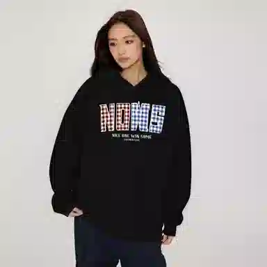 永言 美式潮牌字母刺绣小众设计感贴布绣连帽上衣男秋季宽松情侣百搭流行外套卫衣 男女同款