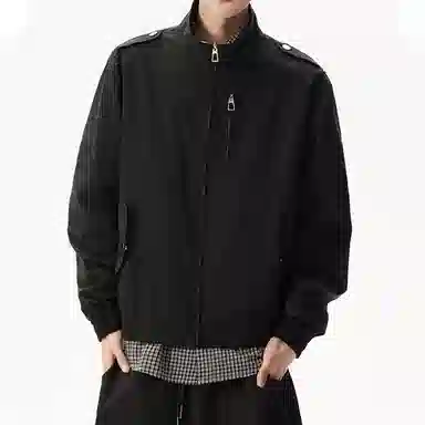 冈哉 立领工装口袋铆钉拼接设计纯色简约基础款美式复古防水上衣宽松百搭潮流夹克外套 男女同款