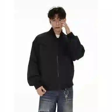 冈哉 美式简约解构装饰外套约棒球领下摆松紧慵懒感个性痞帅日常通勤柔软舒适亲肤飞行夹克  男女同款