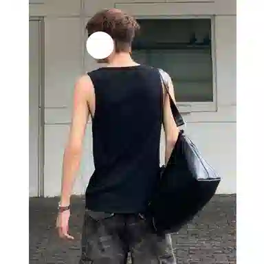 冈哉 美式纯色基础款凉感速干无袖运动健身汗衫坎肩背心 男女同款