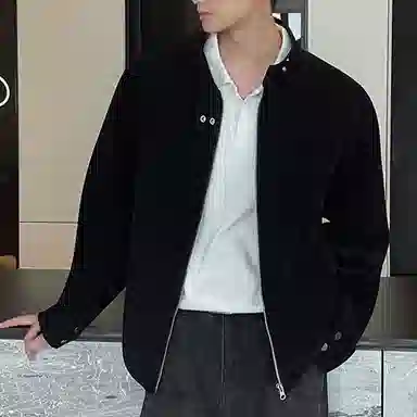 冈哉 美拉德麂皮皮上衣解构拼接立领设计美式复古高街痞帅休闲做旧纯色垂感小众夹克外套 男女同款