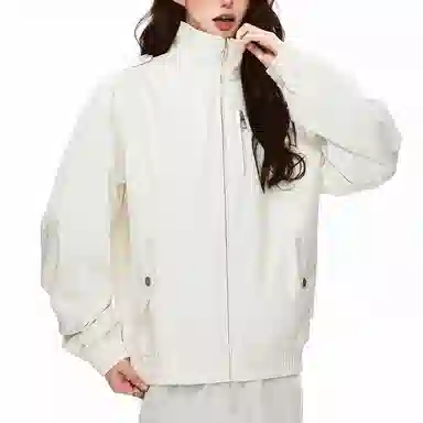 冈哉 立领工装口袋铆钉拼接设计纯色简约基础款美式复古防水上衣宽松百搭潮流夹克外套 男女同款