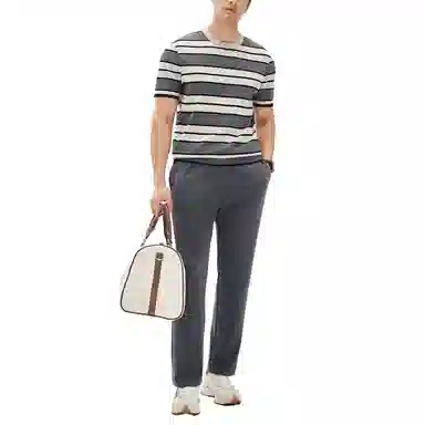 丹宁哲学 直筒纯色拉链休闲裤 男款