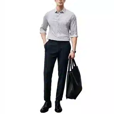 丹宁哲学 高端纯色中腰长裤休闲裤 男款