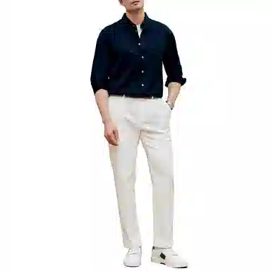 丹宁哲学 舒适无拘束高弹力修身针织长袖衬衫 男款