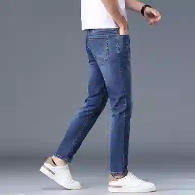 尘映 美式高端水洗薄款直筒修身潮流休闲裤子牛仔裤 男款