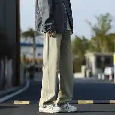 尘映 美式潮流高街户外宽松简约百搭直筒裤牛仔裤 男款