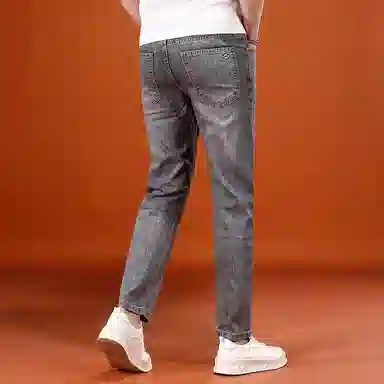 尘映 美式潮牌宽松直筒薄款时尚简约百搭牛仔裤 男款