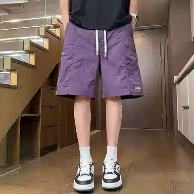 尘映 美式高街潮牌薄款宽松百搭运动户外休闲短裤 男款