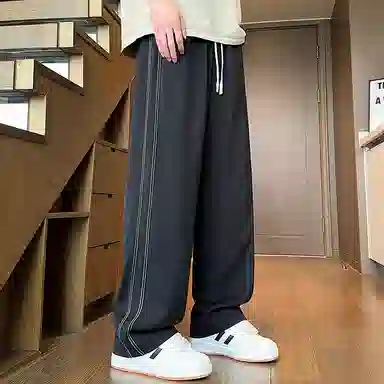 尘映 美式潮牌高级感宽松简约百搭直筒休闲裤 男女同款