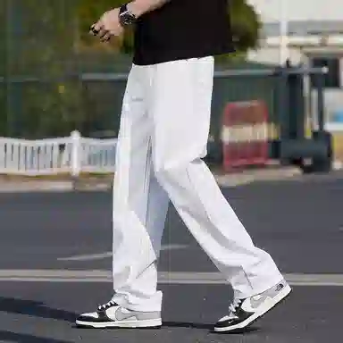 尘映 美式高街风经典高端复古做旧显瘦显高舒适宽松休闲百搭直筒阔腿牛仔裤 男女同款