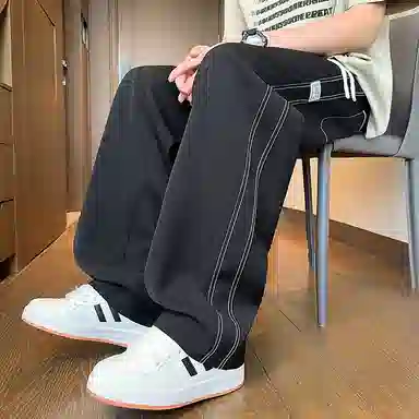 尘映 美式潮牌高级感宽松简约百搭直筒休闲裤 男女同款