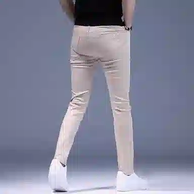 尘映 潮牌春夏美式修身休闲九分直筒时尚轻松简约牛仔裤 男款