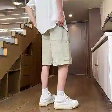 尘映 美式高街潮牌薄款宽松百搭运动户外休闲短裤 男款