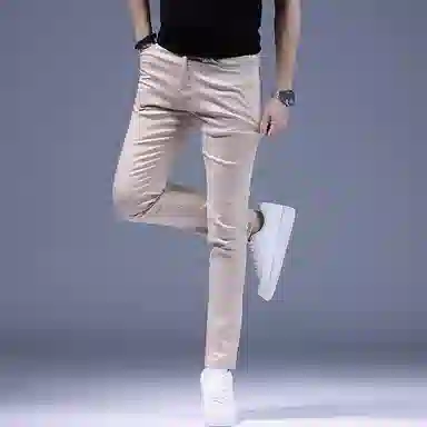 尘映 潮牌春夏美式修身休闲九分直筒时尚轻松简约牛仔裤 男款