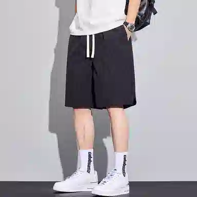 尘映 薄款美式高街潮牌宽松直筒运动五分裤夏季休闲短裤 男款