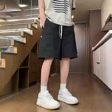 尘映 美式高街潮牌薄款宽松百搭运动户外休闲短裤 男款