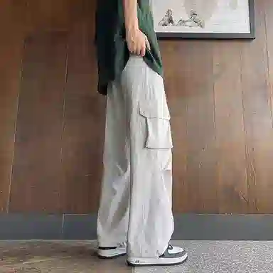 尘映 美式潮牌宽松潮流帅气纯色百搭舒适休闲裤 男女同款
