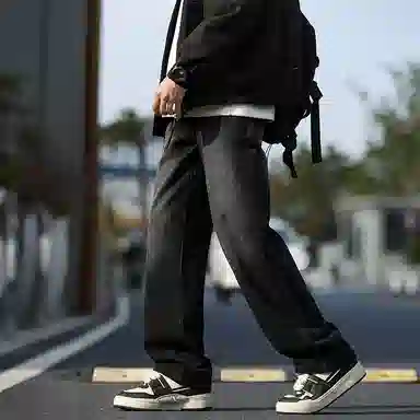 尘映 美式潮流高街户外宽松简约百搭直筒裤牛仔裤 男款