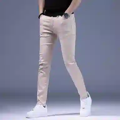 尘映 潮牌春夏美式修身休闲九分直筒时尚轻松简约牛仔裤 男款