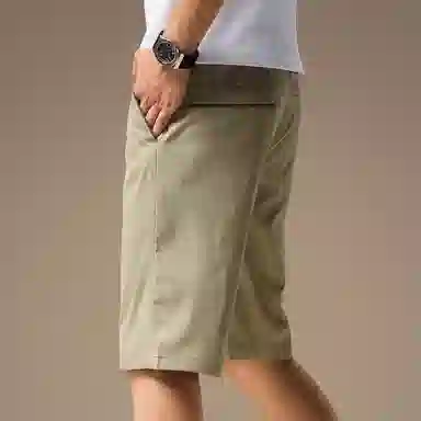 尘映 高端美式男士青年潮流商务中裤子夏季薄款宽松直筒五分裤休闲短裤 男款