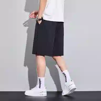 尘映 薄款美式高街潮牌宽松直筒运动五分裤夏季休闲短裤 男款