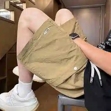 尘映 美式高街潮牌薄款宽松百搭运动户外休闲短裤 男款