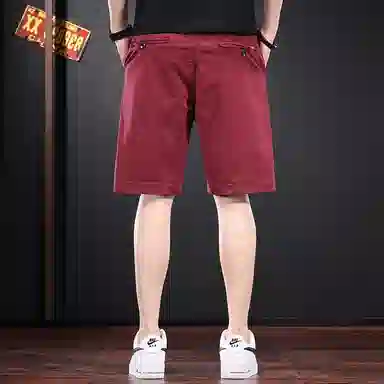 尘映 纯色高端韩版薄款潮牌中裤系带五分裤休闲短裤 男款