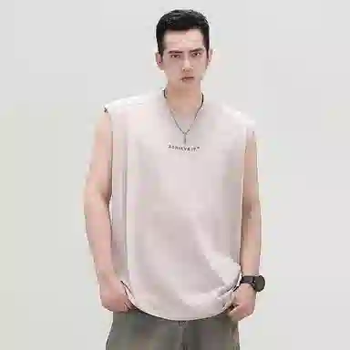 尘映 冰丝速干美式坎肩无痕健身运动上衣背心 男款