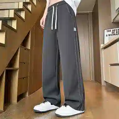 尘映 美式潮牌高级感宽松简约百搭直筒休闲裤 男女同款