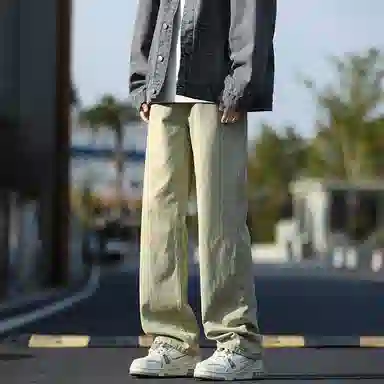 尘映 美式潮流高街户外宽松简约百搭直筒裤牛仔裤 男款