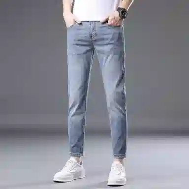 炳盛 高端潮流夏季弹力小脚牛仔裤 男女同款
