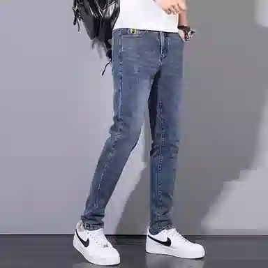 炳盛 修身小脚薄款弹力百搭舒适牛仔裤 男女同款