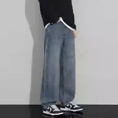 Bingsheng Slim Loose Straight Wide-leg Jeans