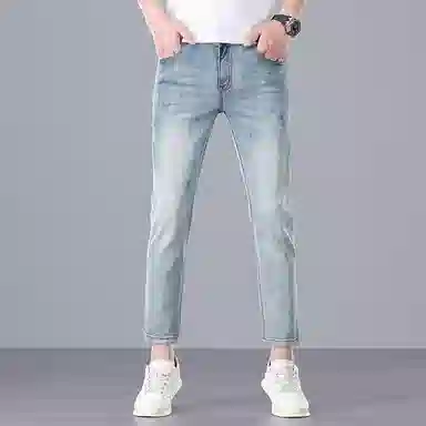 炳盛 潮流舒适水洗百搭九分牛仔裤 男女同款