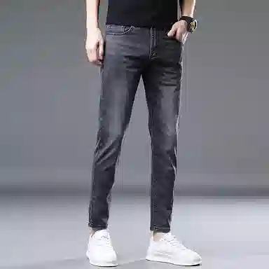 炳盛 薄款修身小脚裤牛仔裤 男女同款