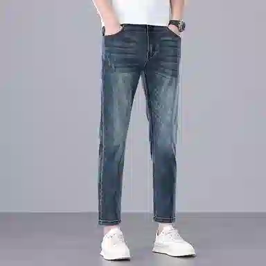 炳盛 薄款修身小脚复古外穿牛仔裤 男女同款