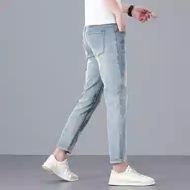 炳盛 潮流舒适水洗百搭九分牛仔裤 男女同款