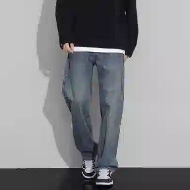 Bingsheng Slim Loose Straight Wide-leg Jeans