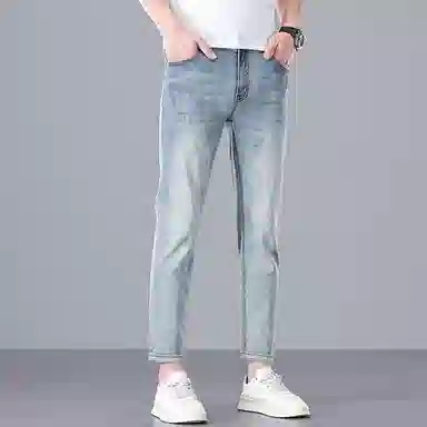 炳盛 潮流舒适水洗百搭九分牛仔裤 男女同款